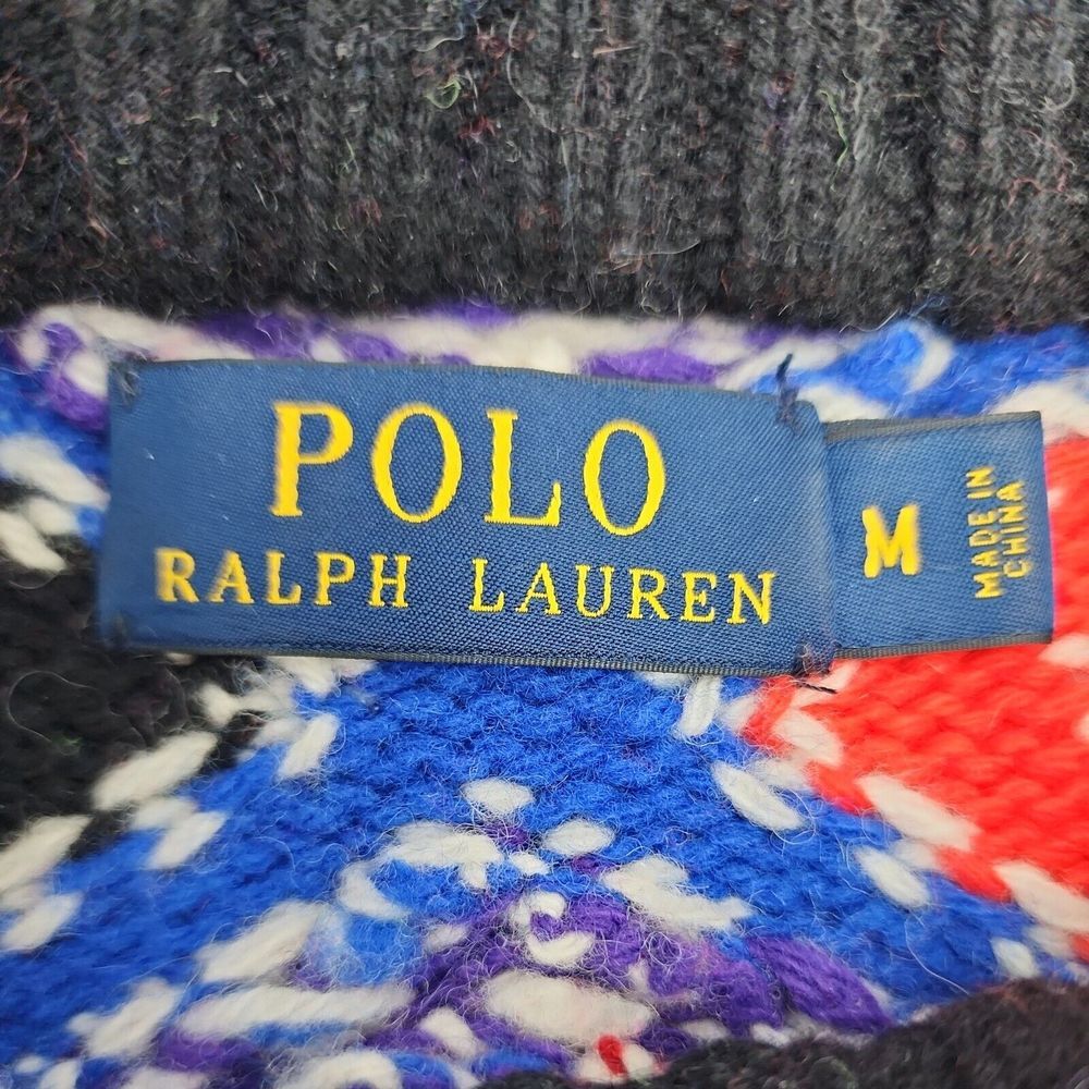 Polo Ralph Lauren Sweater Colorful Nordic Design Heavier Weight Women's Size M - Picture 6 of 10